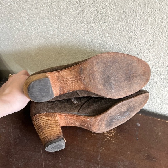 Alberto Fermani Suede Side Zip Heeled Ankle‎ Boots Brown Women’s Size 38.5 8.5 - Picture 7 of 10